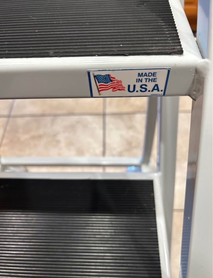 LIGHTLY USED ULINE H-969 Rolling Step Ladder – 3 Steps In gray