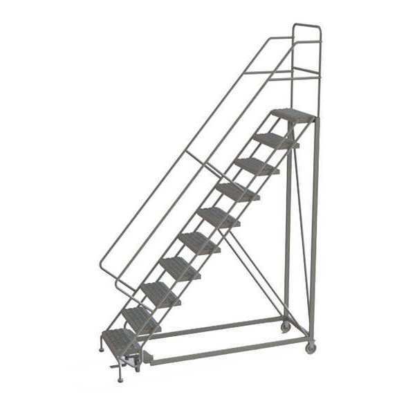 NEW! Tri-Arc 136 in H Steel Rolling Ladder, 10 Step Perforated, 450lb Load Cap!!