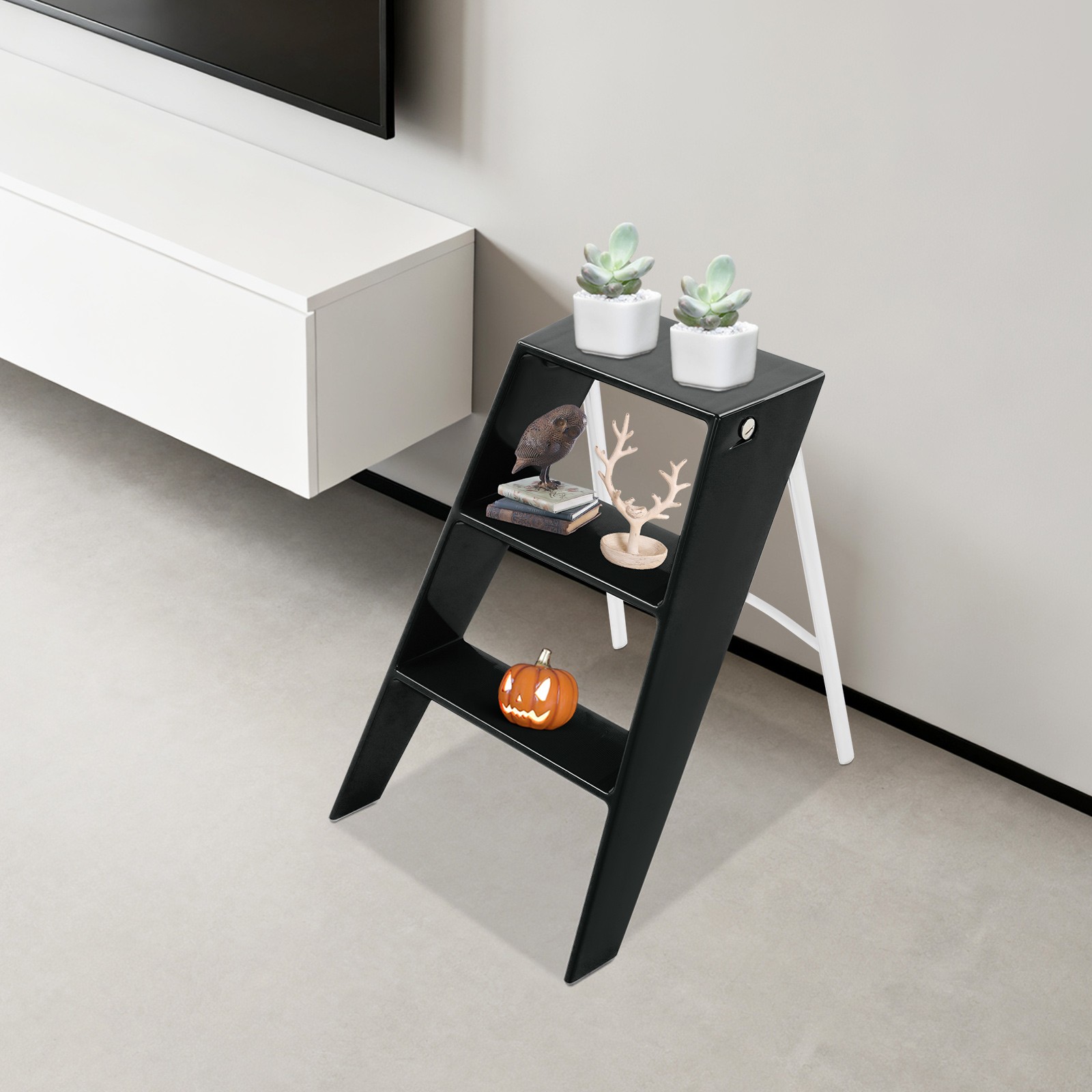 Folding Step Stool Step Stools for Adults 3 Step Ladder Folding Step Stool Black