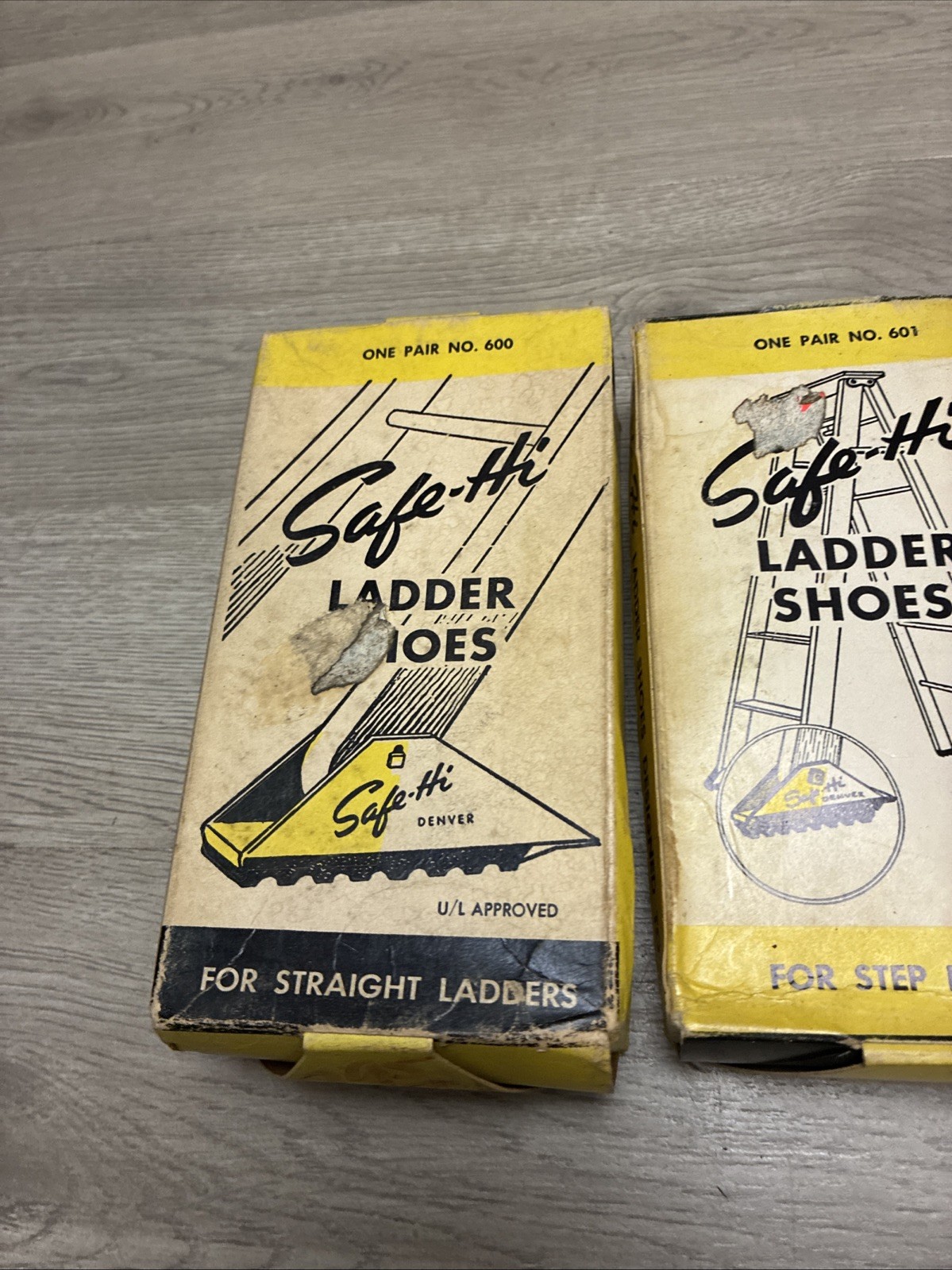 (3) Vintage NOS Safe-Hi Ladder Shoes No 600 & 601