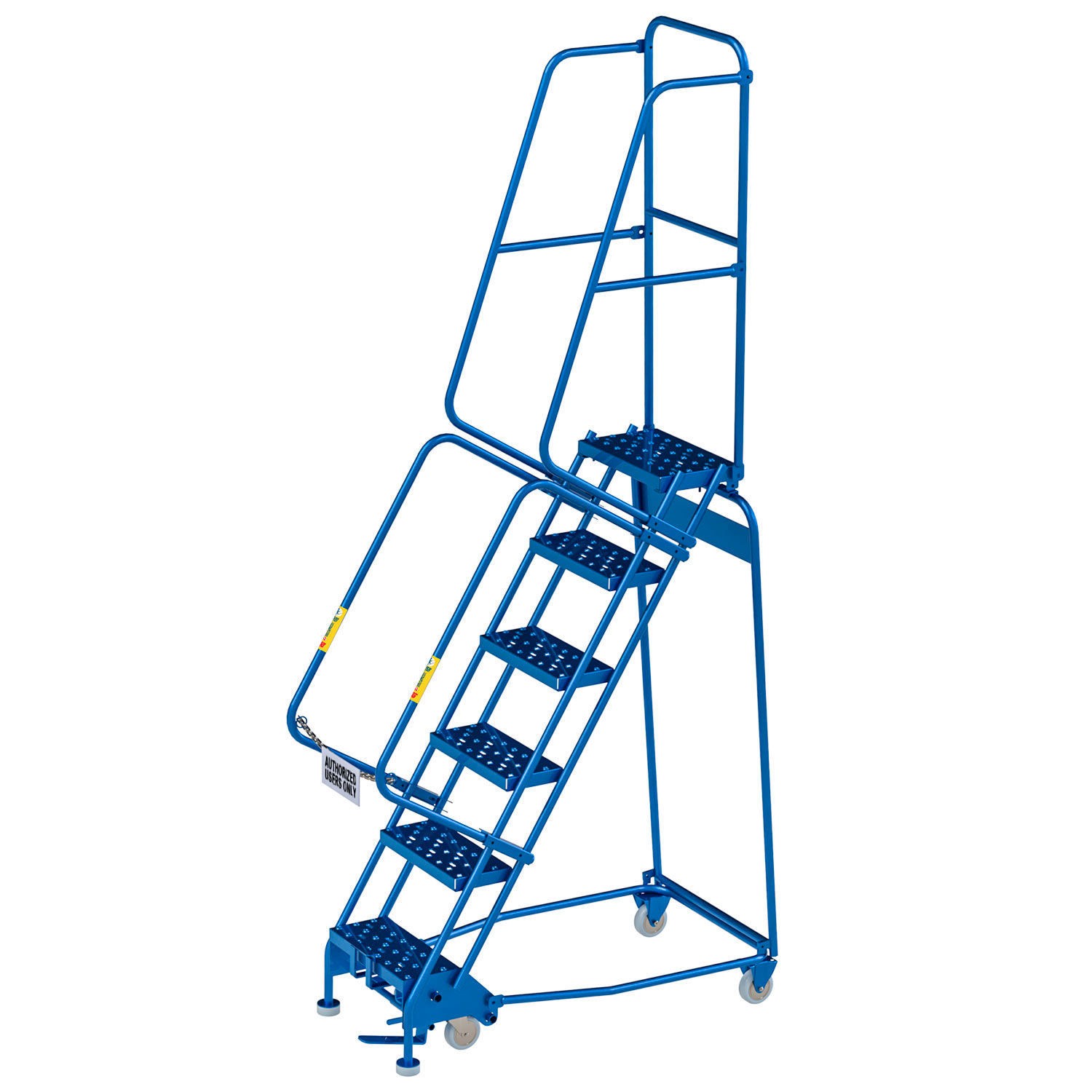 Global Industrial 6 Step Narrow Steel Rolling Ladder 16″W Perforated Step