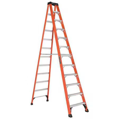 Louisville Fs1412hd 12 Ft Fiberglass Stepladder, 375 Lb Capacity