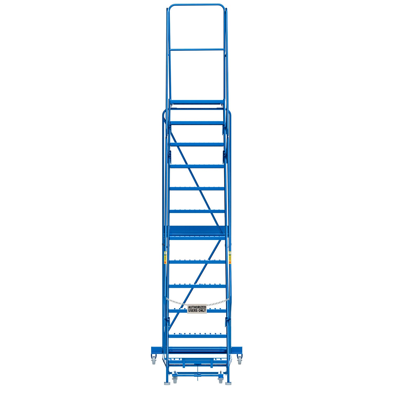 Global Industrial 12 Step Steel Rolling Ladder with 24″W Perforated Step