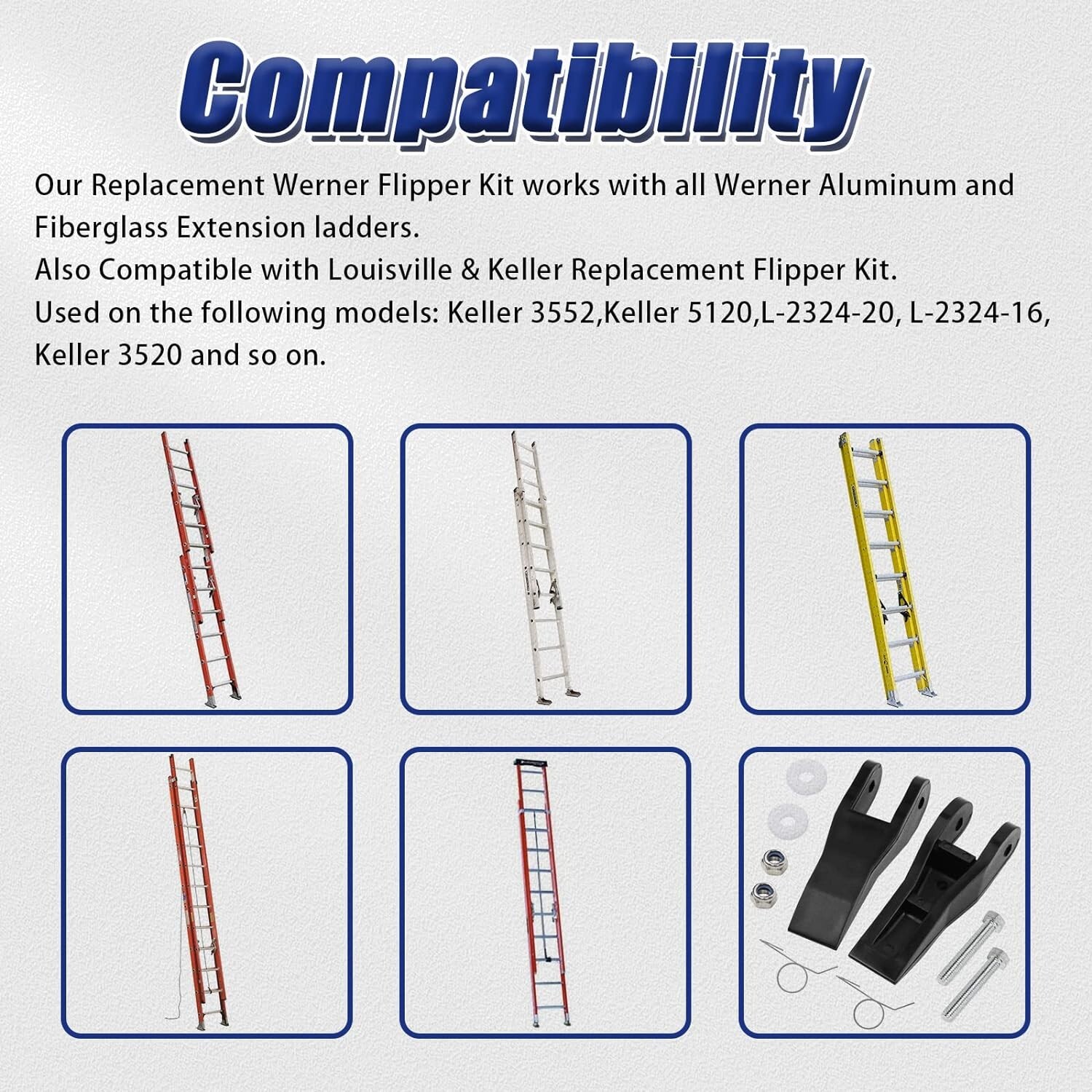 Flipper Replacement Kit 29-1 Compatible with Werner Aluminum and Fiberglass Exte