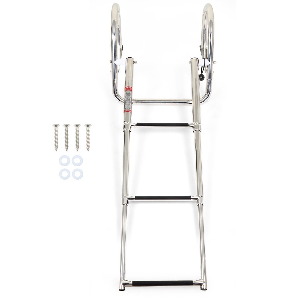 2 Step 3 Step 4 Step 5 Step Telescoping Foldable Boat Ladder with Hand Railing
