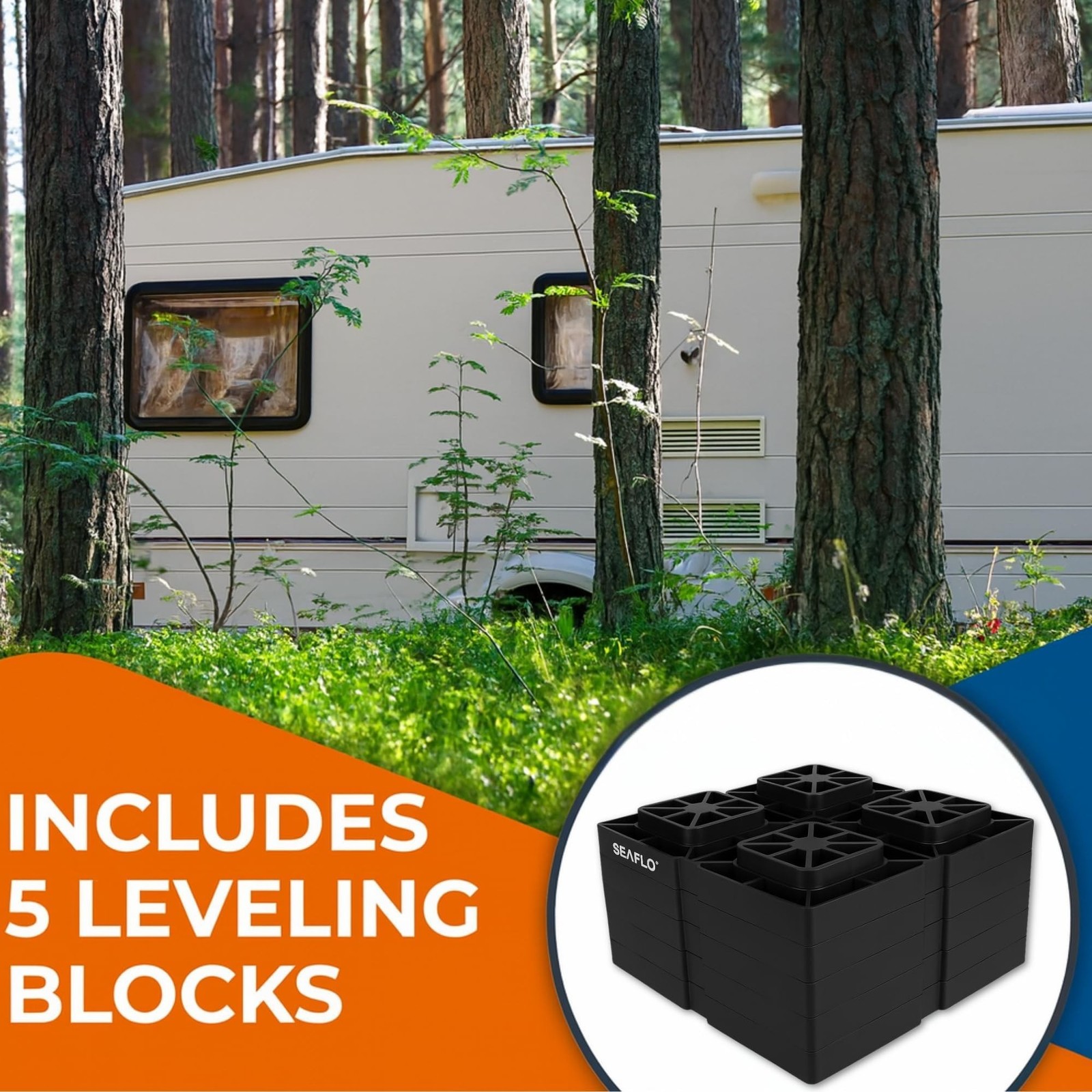 SEAFLO Heavy-Duty RV Leveling Blocks – Maximum Strength & Stability for Motor…