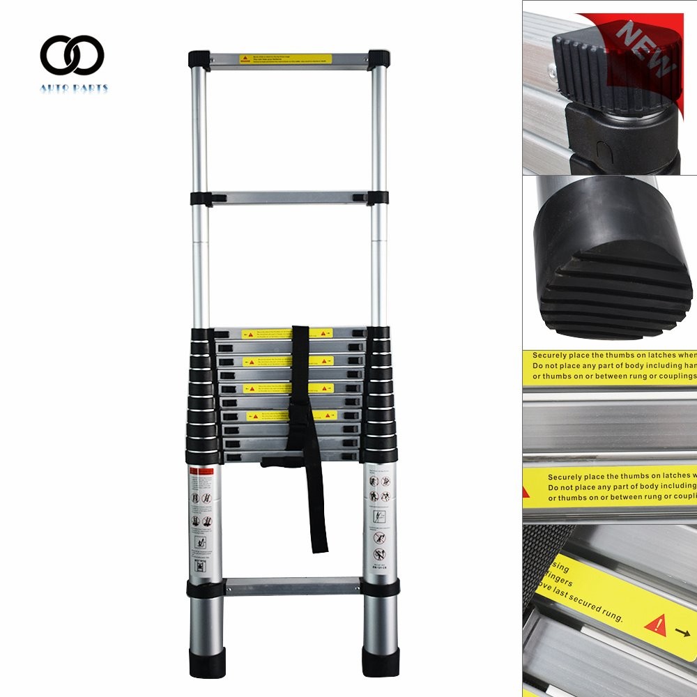 Aluminum Multi Purpose Telescopic Extension Ladder Heavy Duty Step Ladder 12.5FT