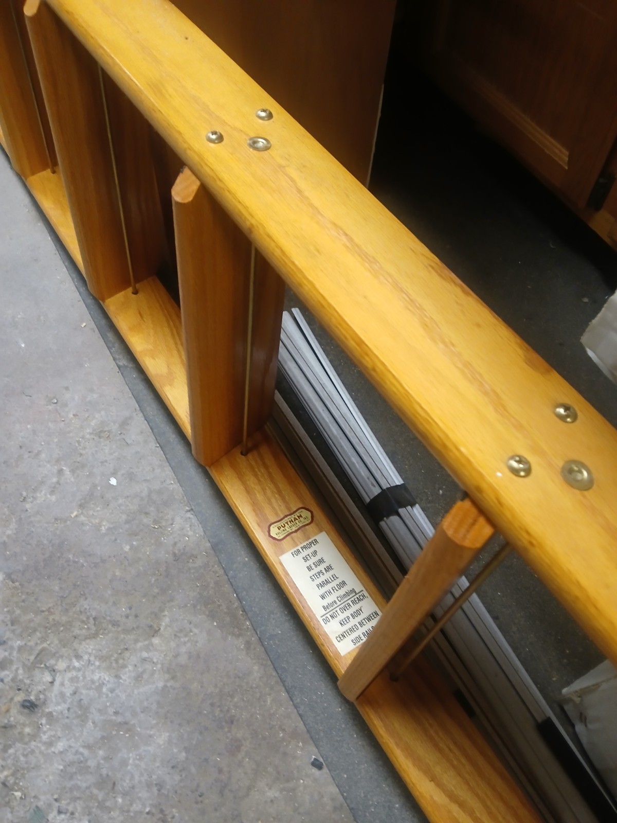 Putnam ROLLING Solid Wood Warehouse/Library LADDER