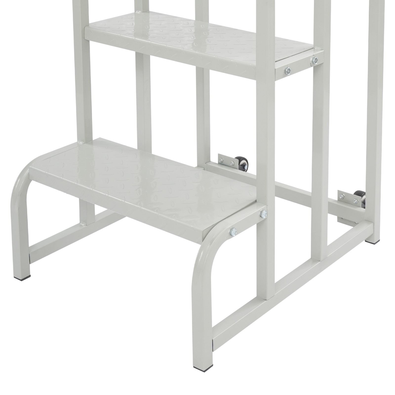 350kg Capacity Grocery Stair Mobile Store Ladder 3-Step Supermarket Shelf Ladder