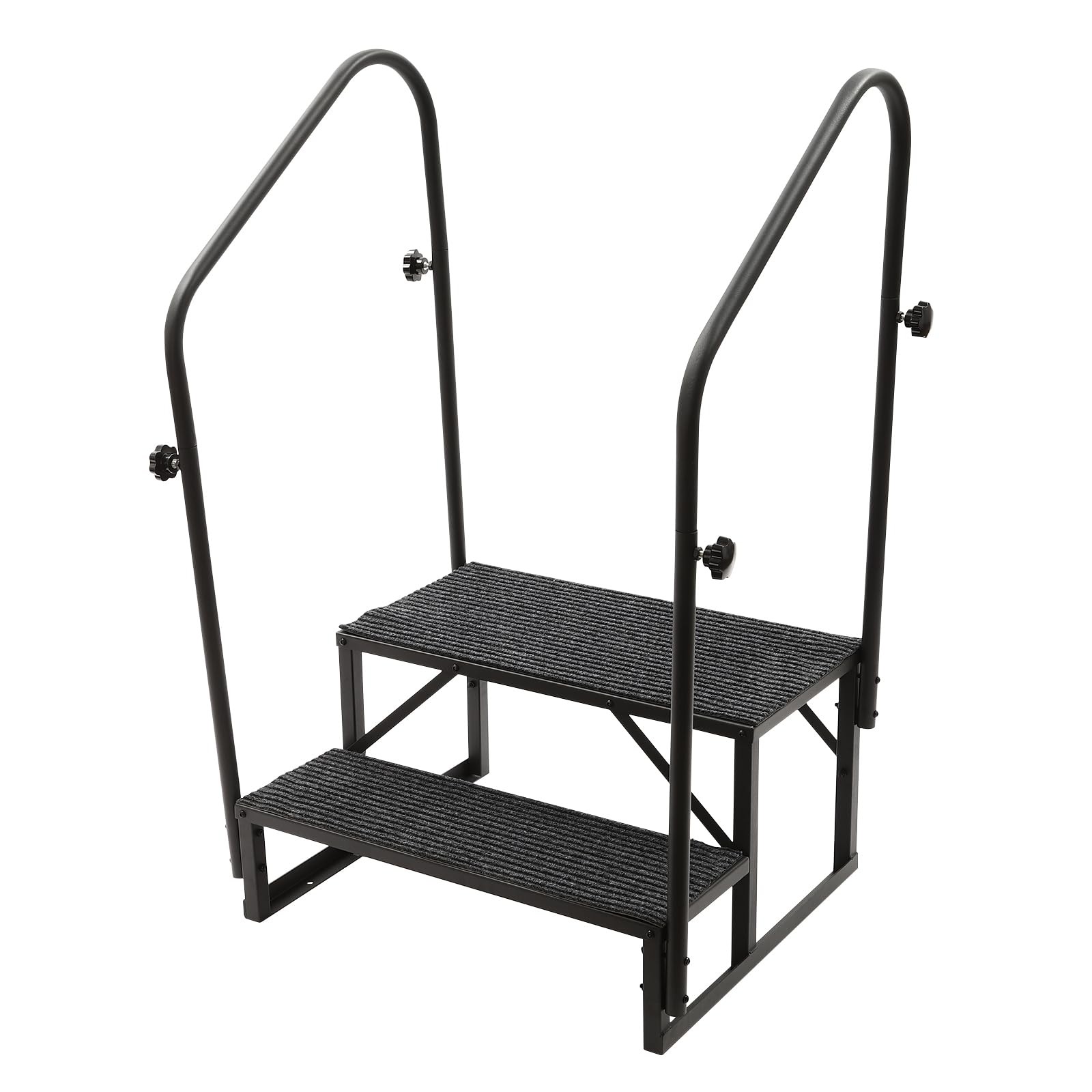 RV Steps With Handrail 2-Step Portable Home Stairs Anti-Slip For Spa