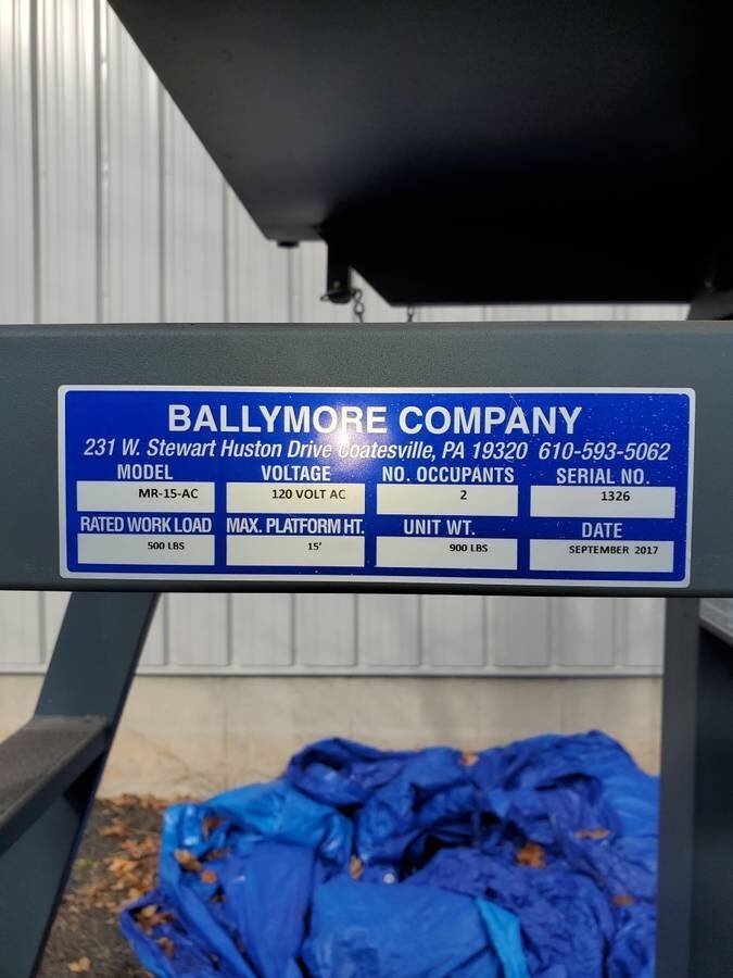 Ballymore MR-15-AC 500 lb Two-Person Hydraulic Maintenance Lift