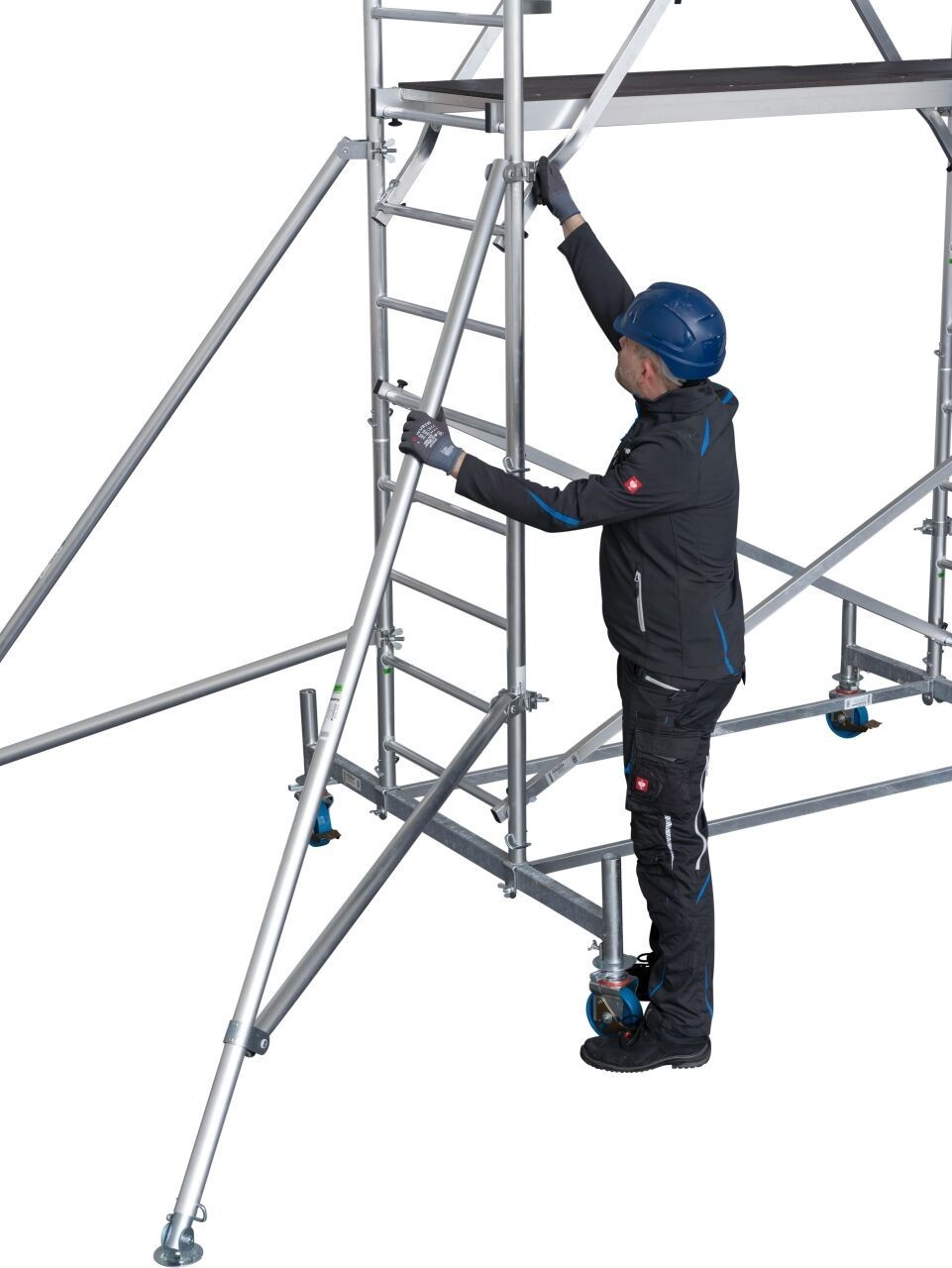 €0 delivery ALU mobile scaffold PROTEC 1000 – working height 10.20 m – NEW