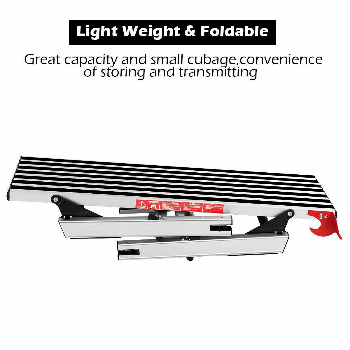 330lbs Aluminum Step Stool Folding Bench Work Platform Non-slip Drywall Ladder