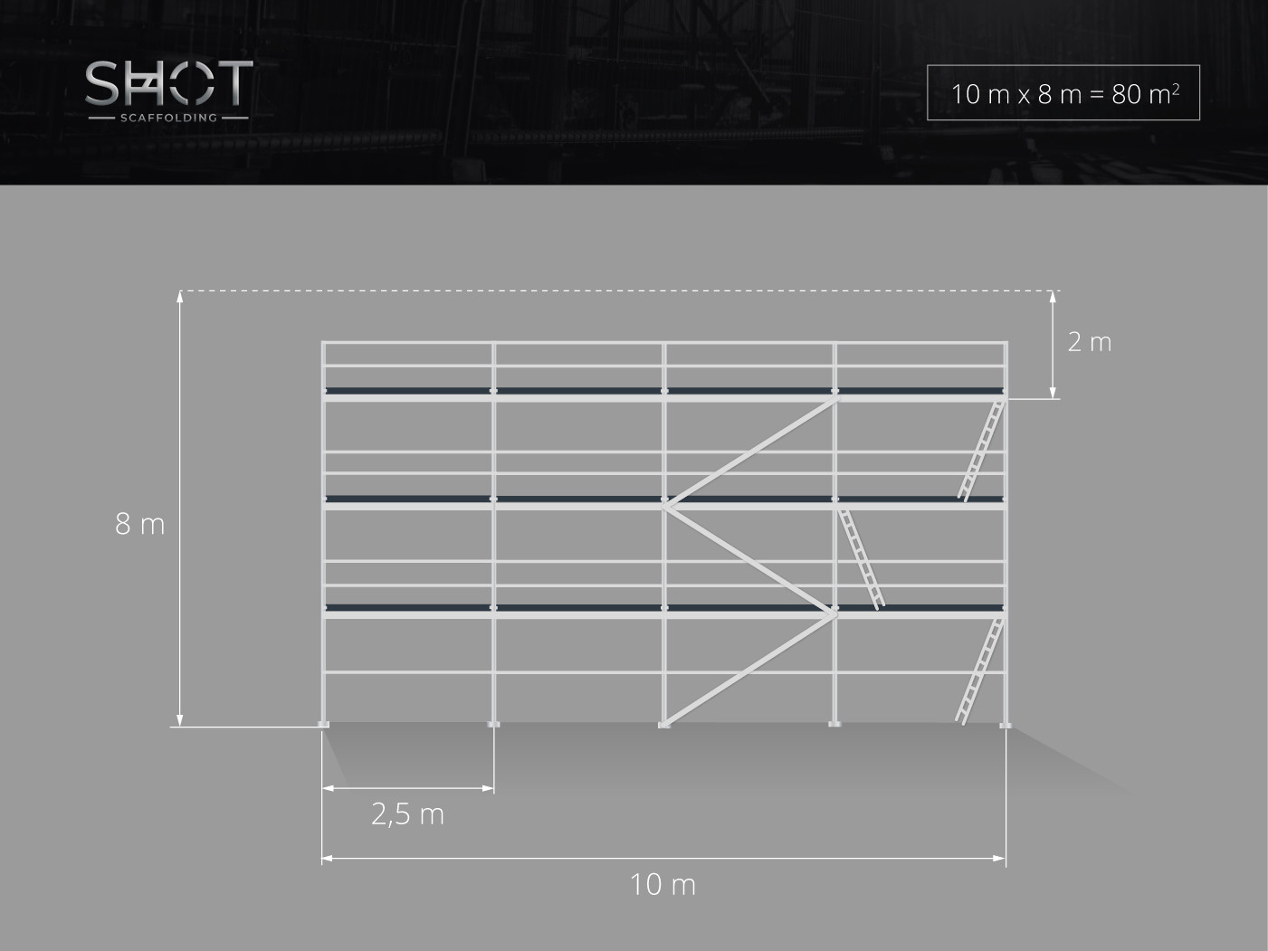TOP NEW Alu-scaff 74 aluminium scaffolding 80m² no used scaffolding FREE…