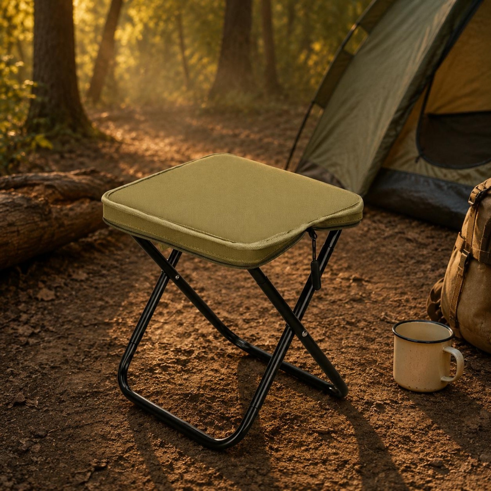 Padded Folding Stool Carry Strap Home Furnishing