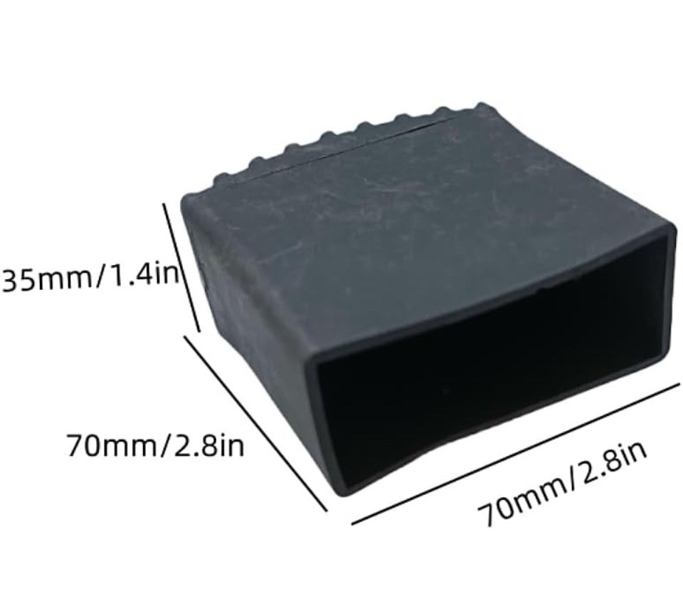 4Pcs Ladder Feet Mat Non-Slip Rubber Ladder Cover Accessory Replacement Black