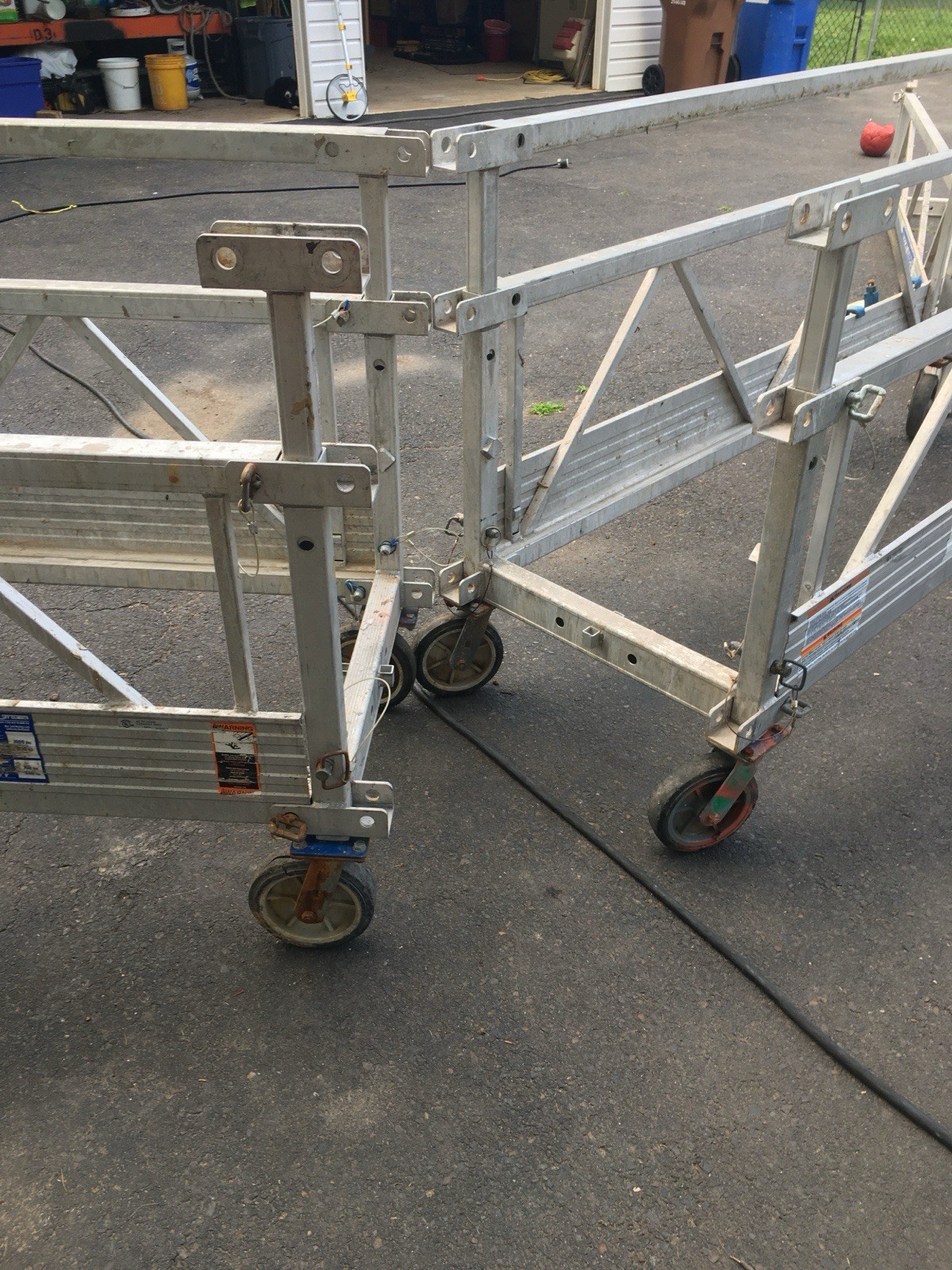 Sky Climber Scaffold Tower Aluminum Rolling Sections w/ Casters, Cables & Clamps