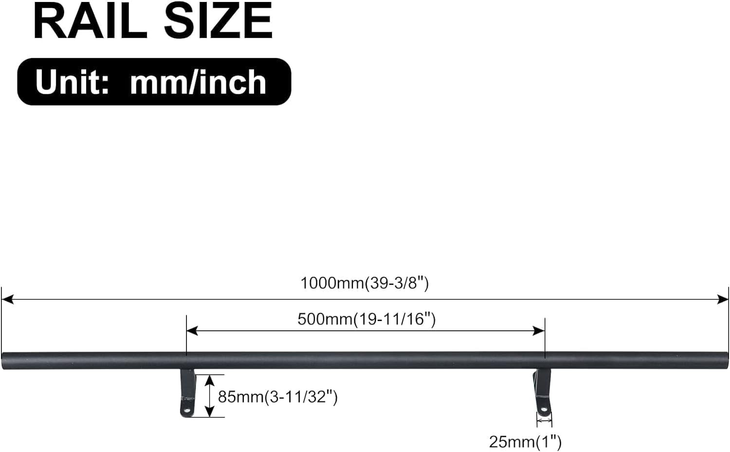 3.3FT Rolling Library Ladder Hardware Kit with 39″ Track and Connector