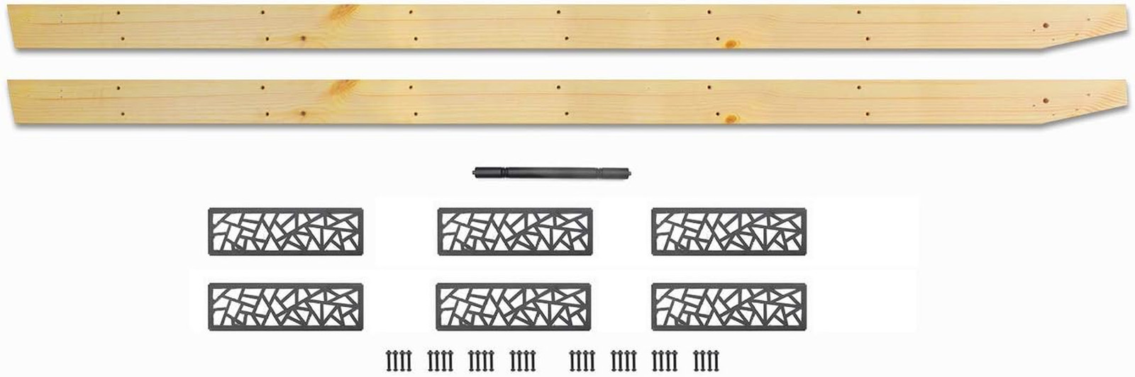 4FT Rolling Ladder Hardware with 8FT Wooden Ladder for Easy Access
