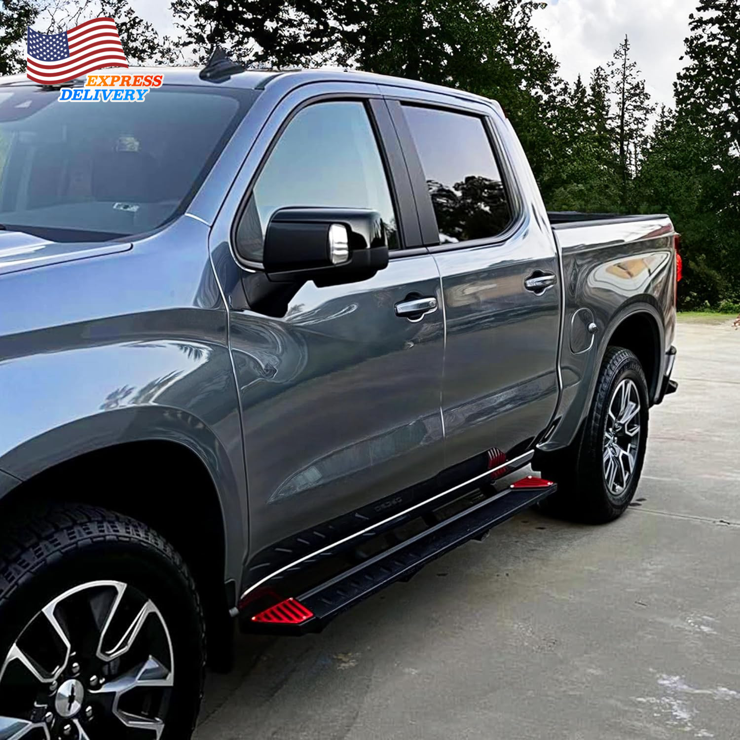6.5″ Running Boards Compatible with 2019-2025 Chevy Silverado/Gmc Sierra NEW USA