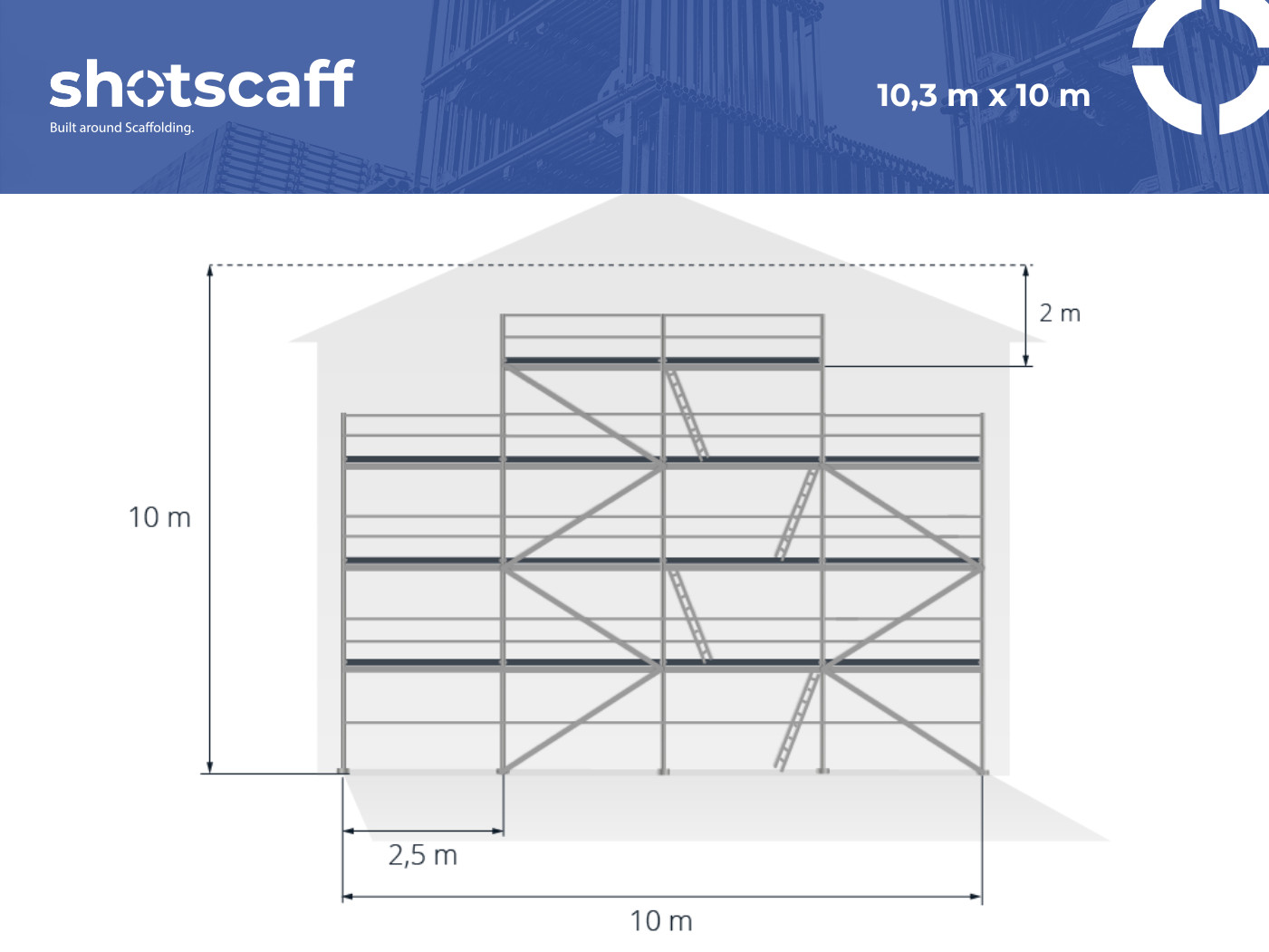 Aluminium frame frame for gables 93 m2 Alu-scaff 74 free shipping nationwide!