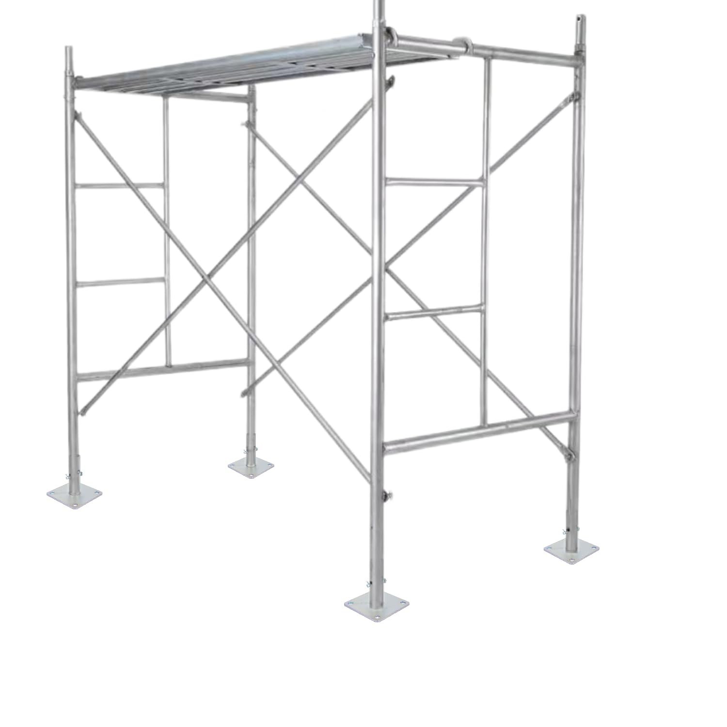 Galvanized Scaffold Base Plates 5″x5″ Heavy Duty, 1-3/8″ OD, 4 Pack for Stabilit