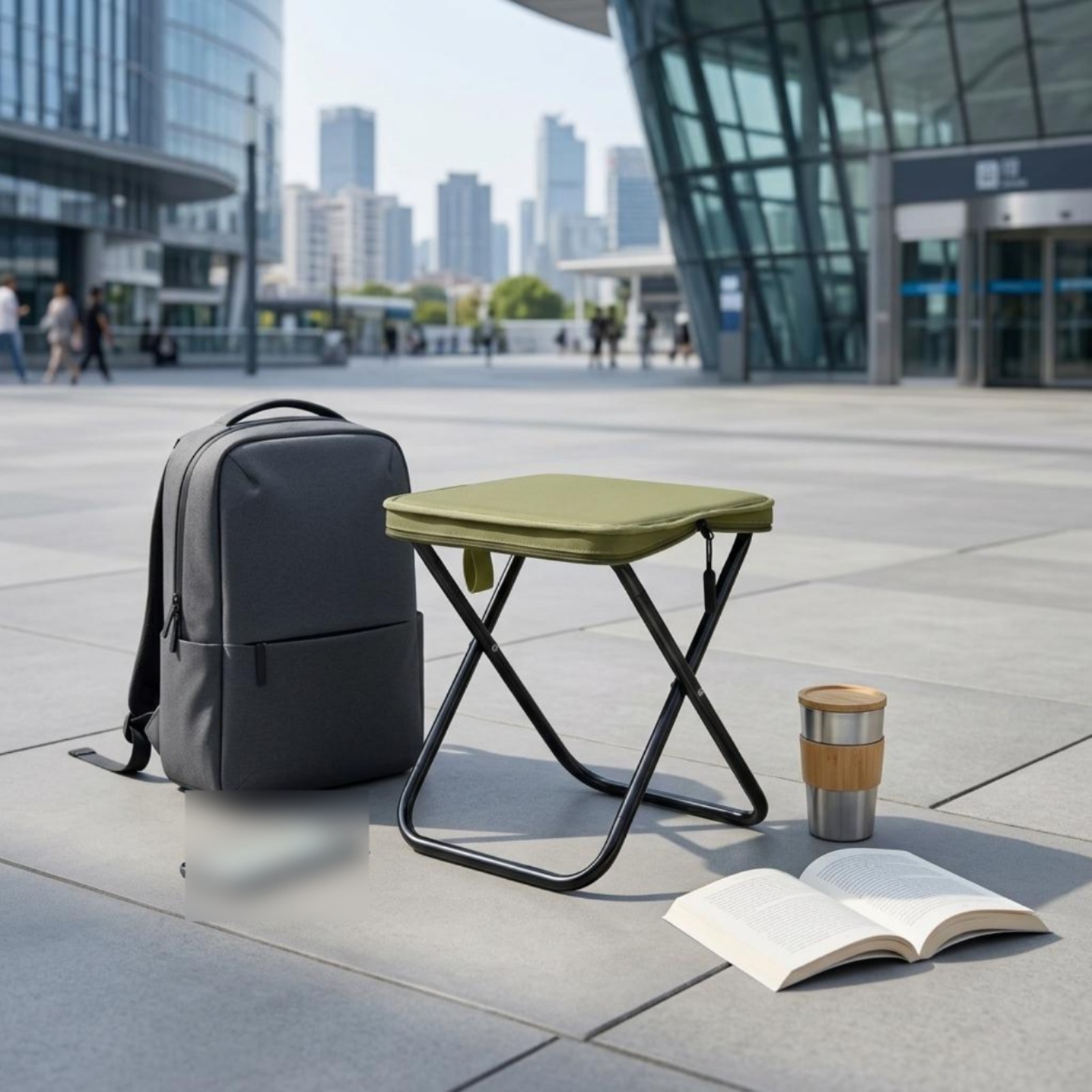 Padded Folding Stool Carry Strap Home Furnishing
