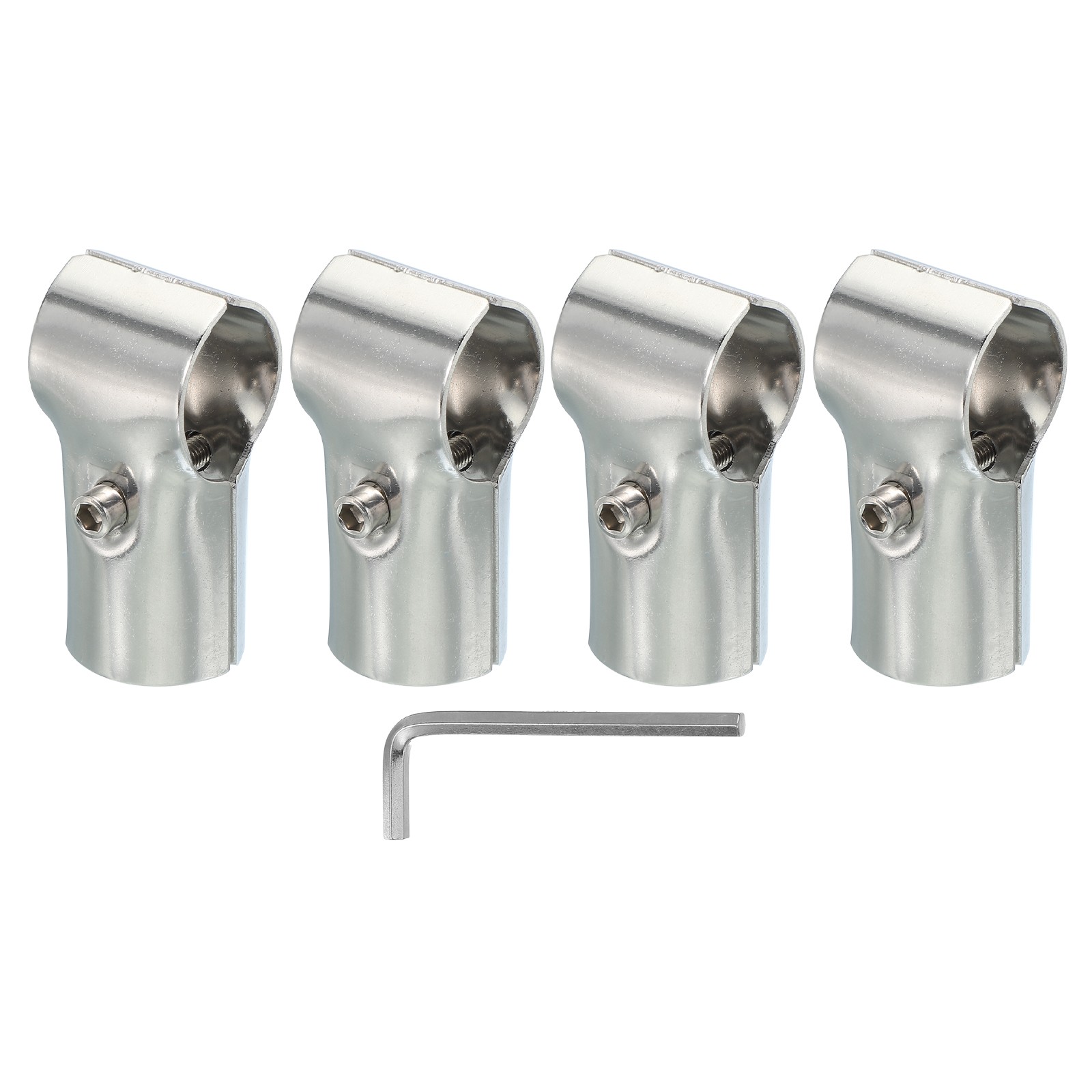 1.26″ 2 Way T Pipe Clamp Connector, 4 Pcs Chain Fence Clamps, Silver
