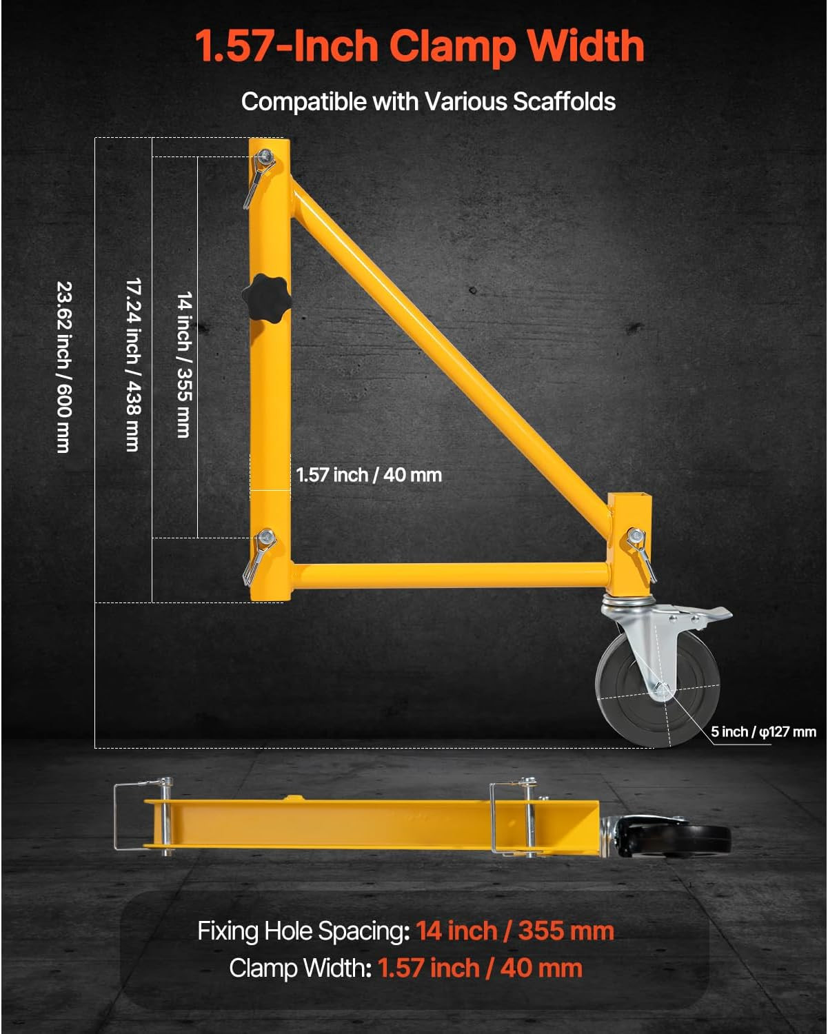 4-Pack Scaffold Outriggers, 1000 Lbs Total Load Capacity Baker-Style Scaffolding