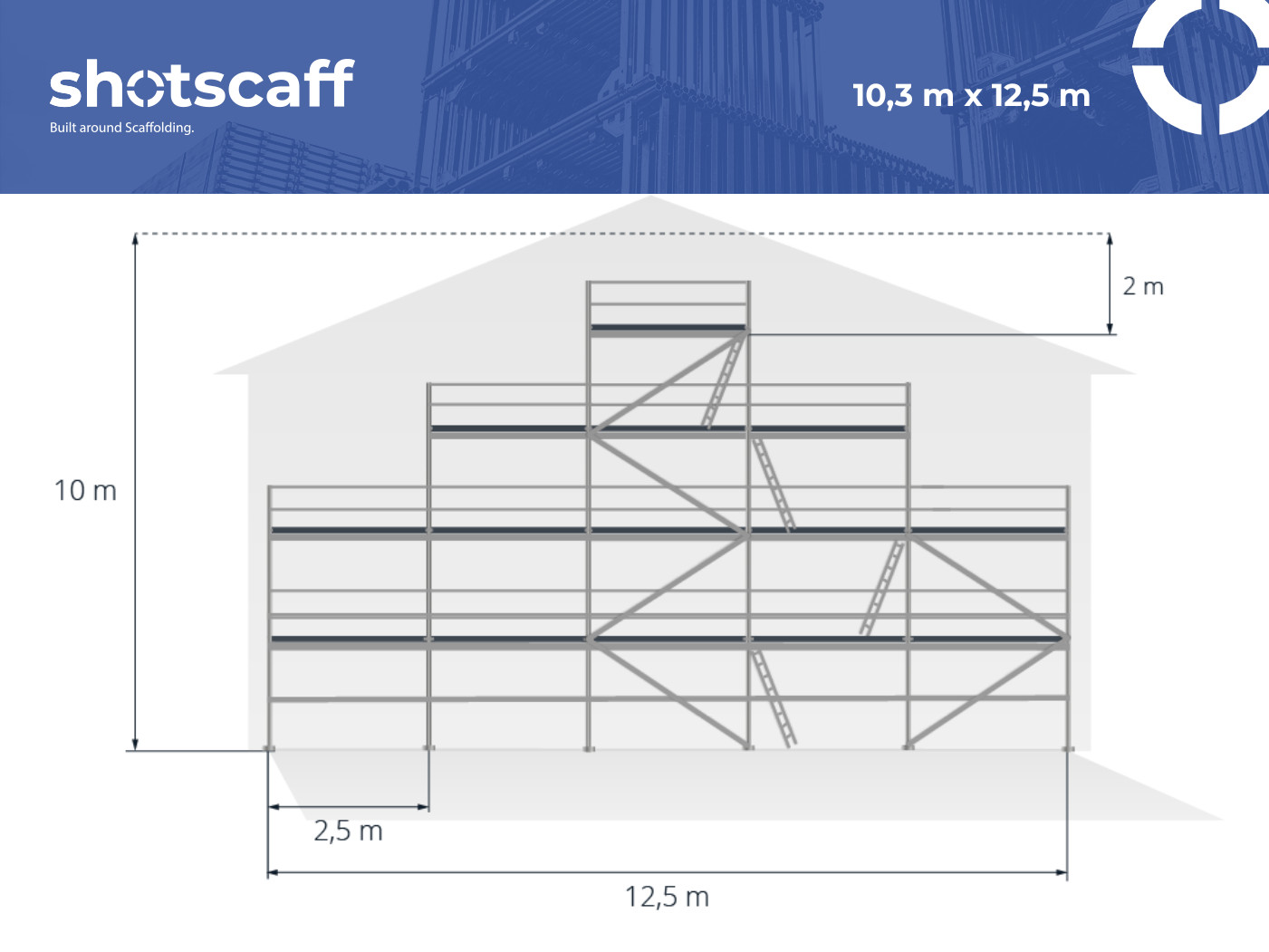 Complete aluminium gable scaffolding 98.75 m² Alu-scaff 74 free shipping nati…