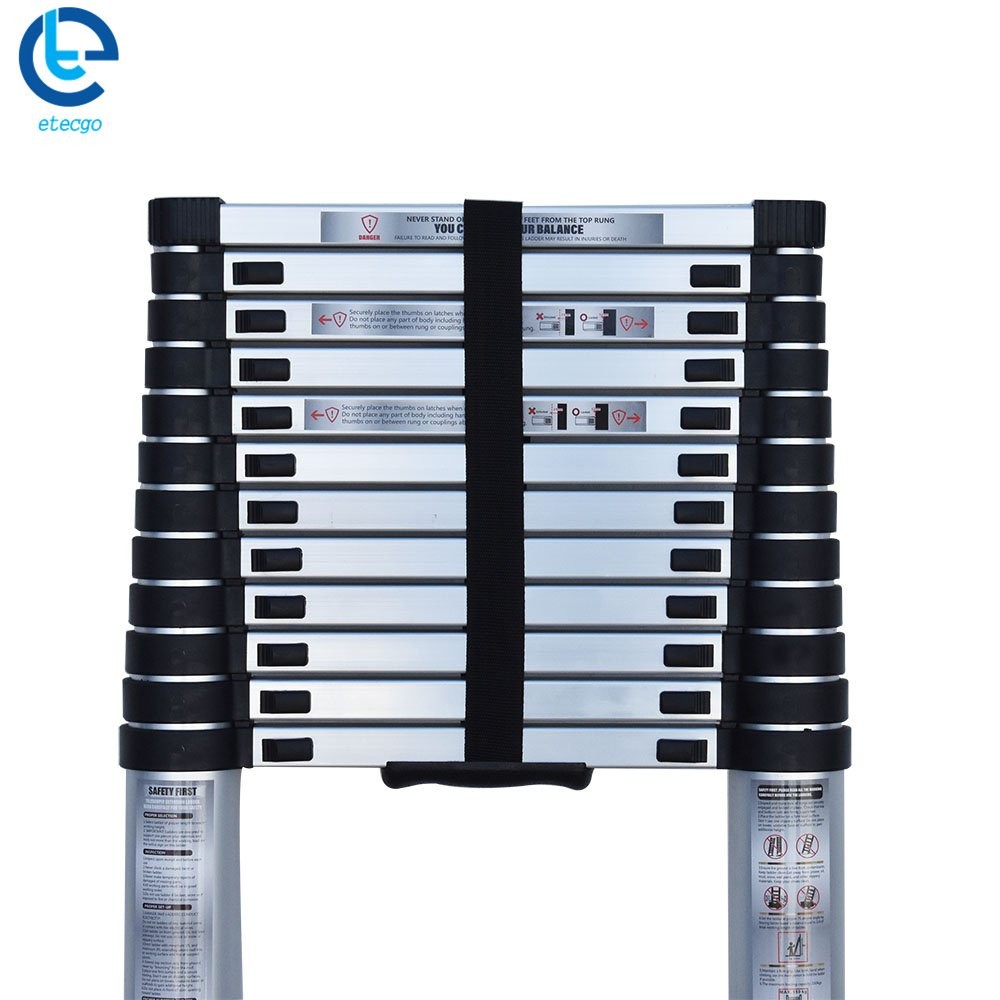 12.5 Feet Aluminum Flexible Expansion Telescopic Step Ladder Extension Ladder