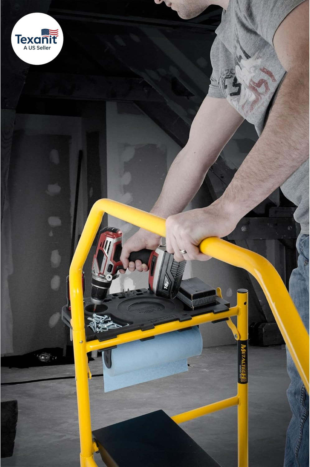 4 Ft Scaffolding Platform, Adjustable, Foldable and Rolling Scaffold Platform wi