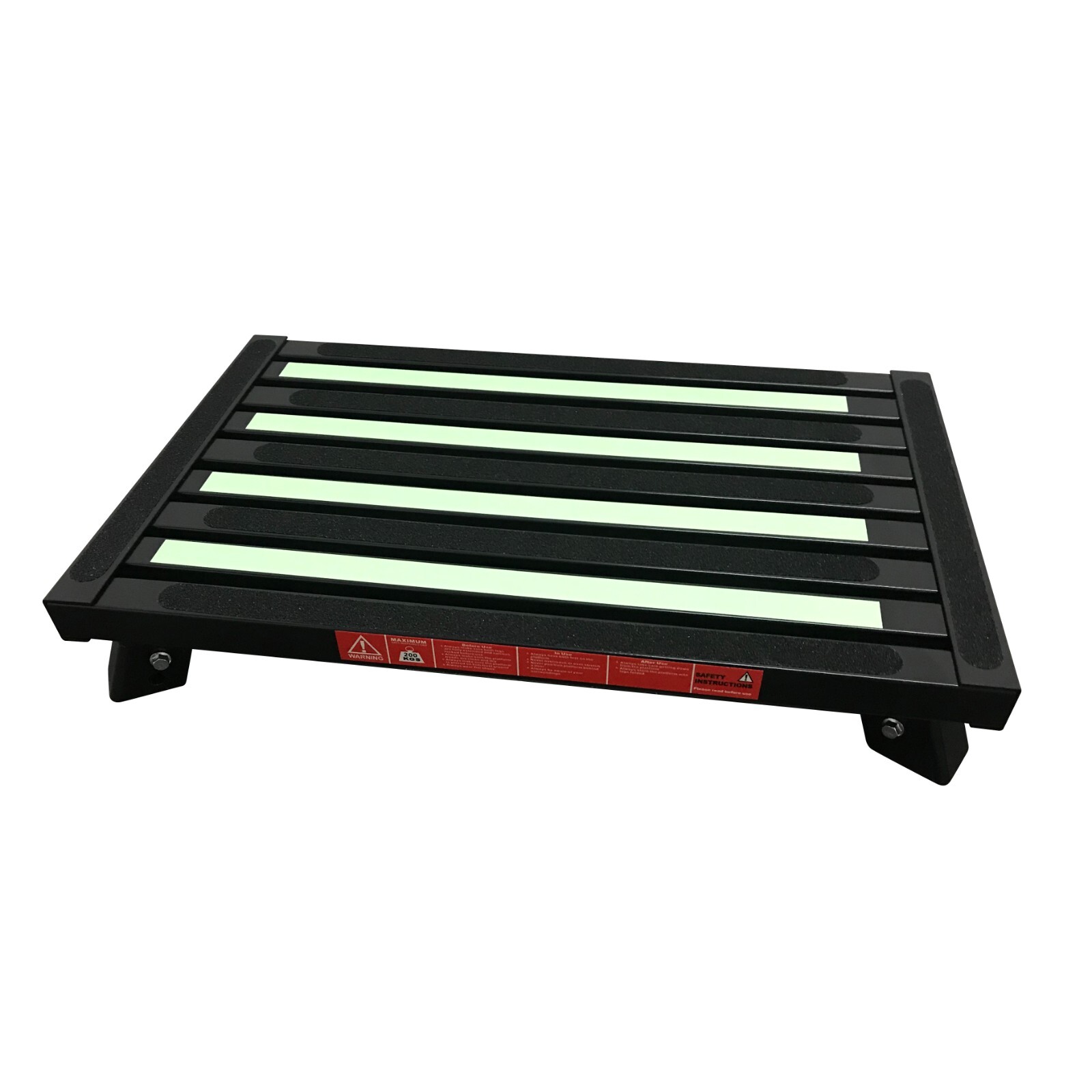 Caravan RV Lightweight Compact ILLUMINATING Folding Platform Step 22cm Black