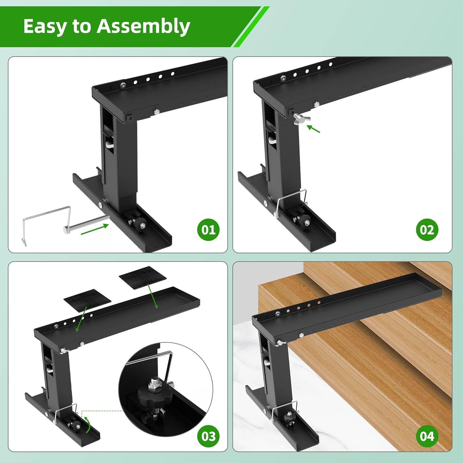 Ladder Leveler 880lb Capacity Adjustable Stabilizer for Extension Ladders Black