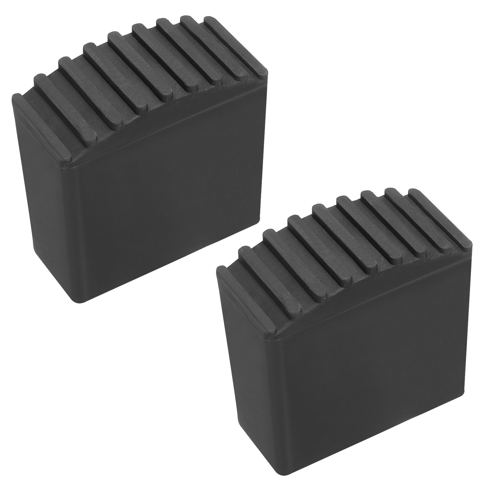 2 Pack Non-Slip Rubber Ladder Foot Mat Herringbone Design Black