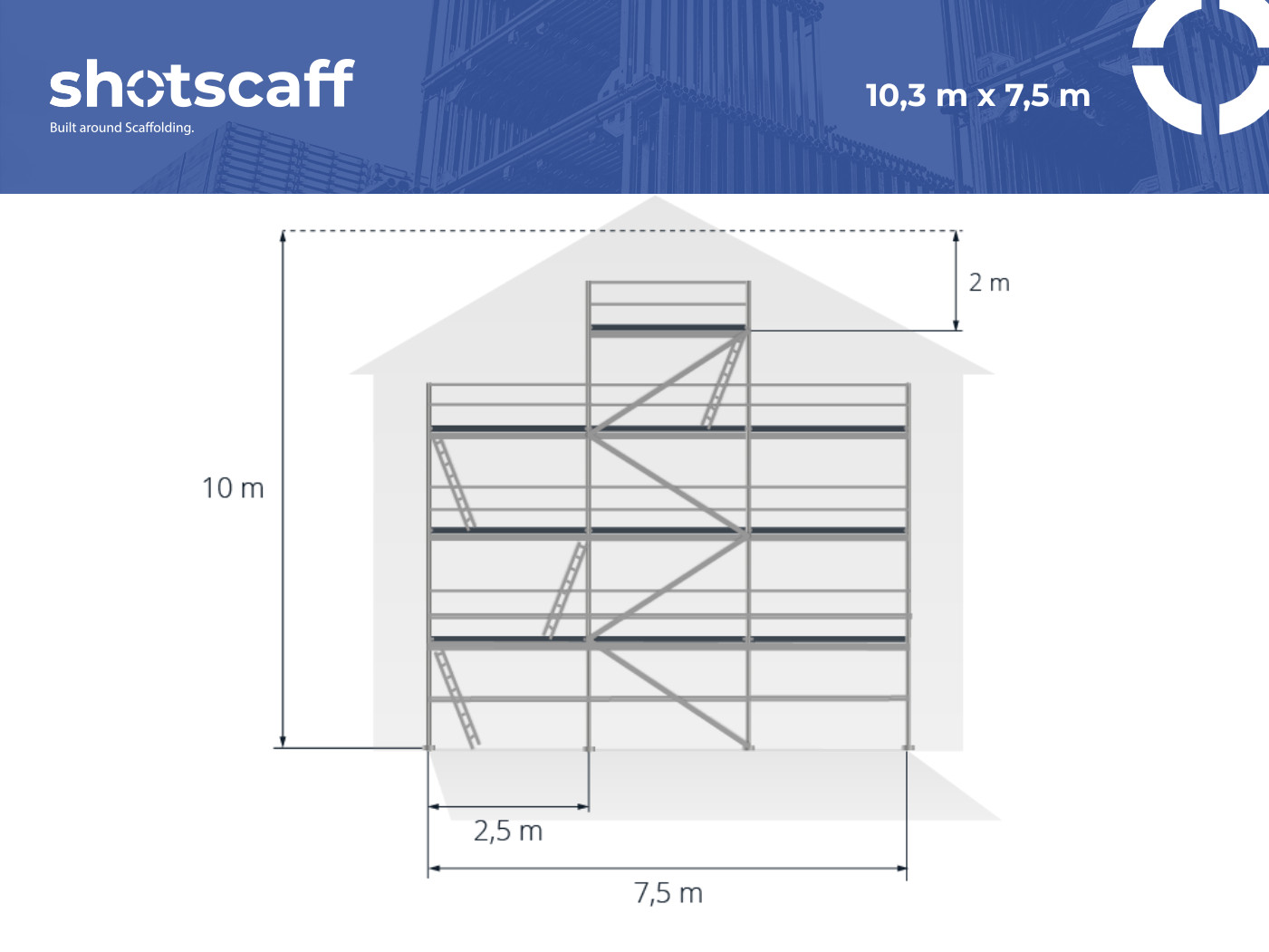 Aluminium frame frame for gables 10.3 x 7.5 m2 aluminium scaff 74 free shippi…