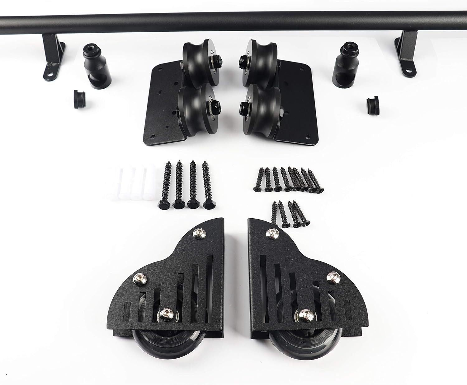Serene Rolling Ladder Hardware Library Sliding 3.3FT kit, Black