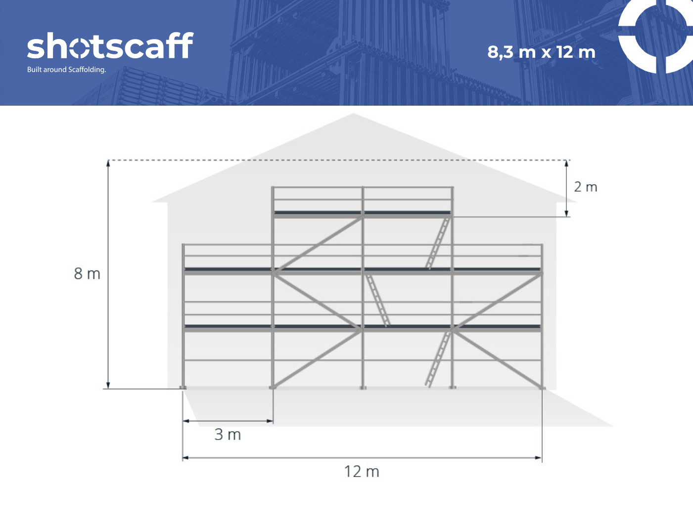 Top gable scaffolding new 8x12m aluminium scaff 74 gable wall delivery free d…
