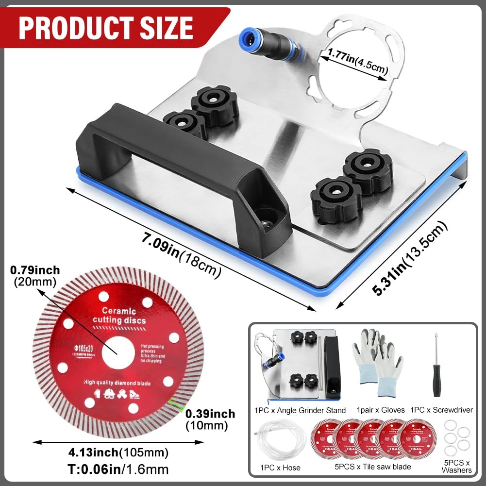 45 Degree Tile chamfering Tool Angle Grinder Stand for 45° As Shown