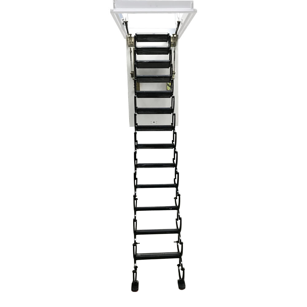 13 Steps 10.5ft Hight Black Loft Wall Ladder Stairs Hidden Folding Attic Stairs