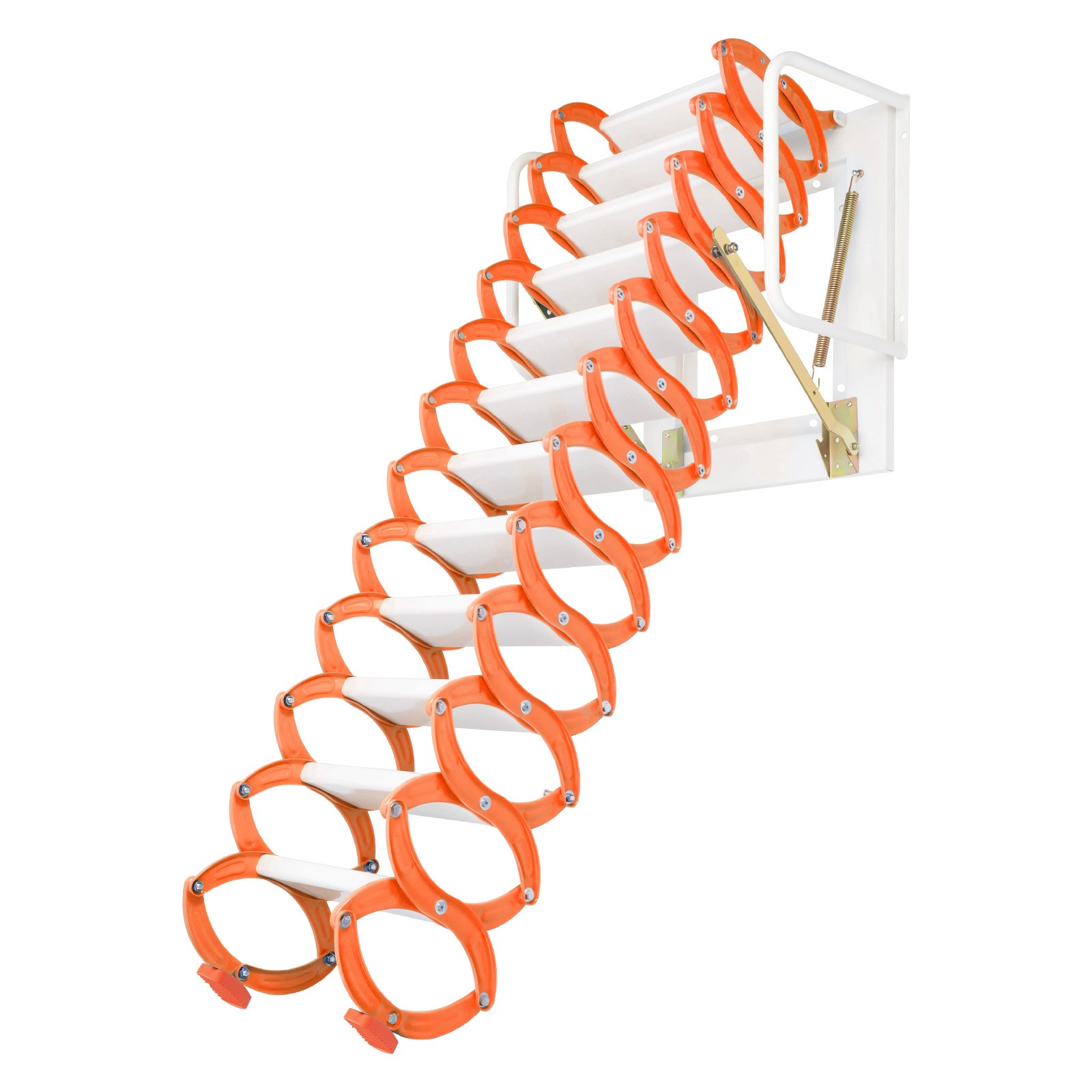 12 Steps Attic Ladder Folding Loft Ladder Wall Mounted Pull Down Attic Stairs