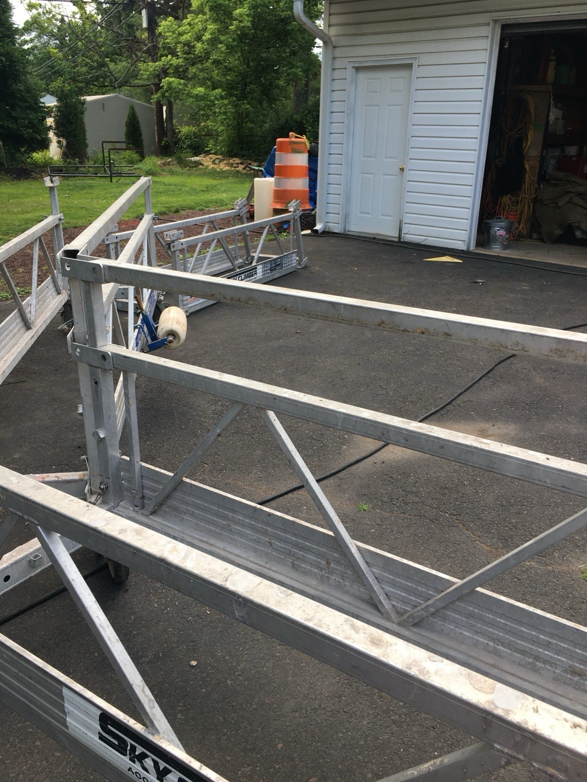 Sky Climber Scaffold Tower Aluminum Rolling Sections w/ Casters, Cables & Clamps