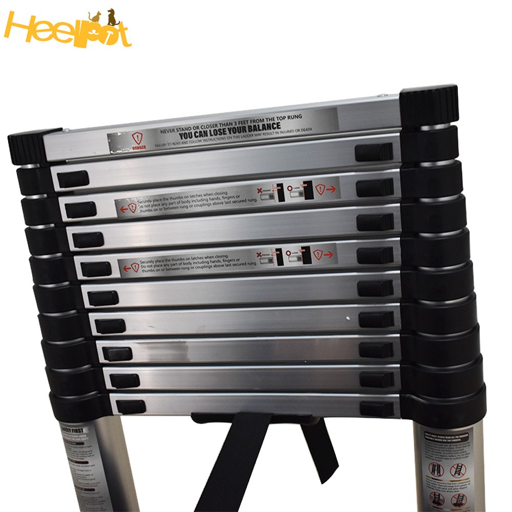 12.5FT 330Lbs Safe And Stable Design Extension Ladder Aluminum Step Ladder
