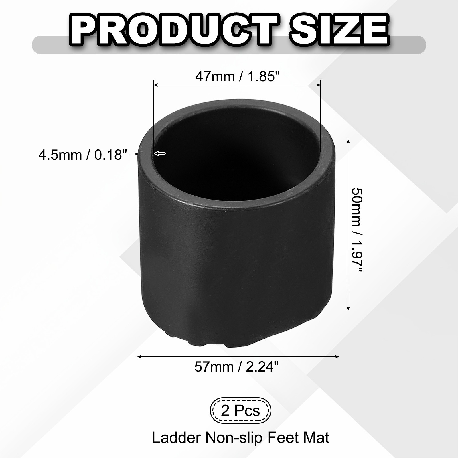 Ladder Non Slip Feet Mat (52.5mm ID) (2Pcs) Rubber Round Step Ladder Foot