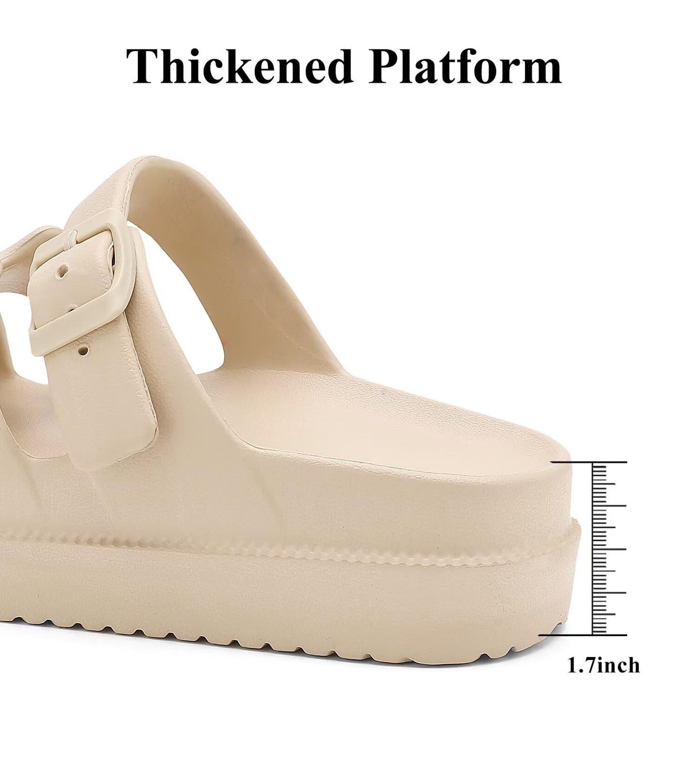 Haifago Womens H-Strap Platform Sandals Adjustable Eva Sandal Arch Support