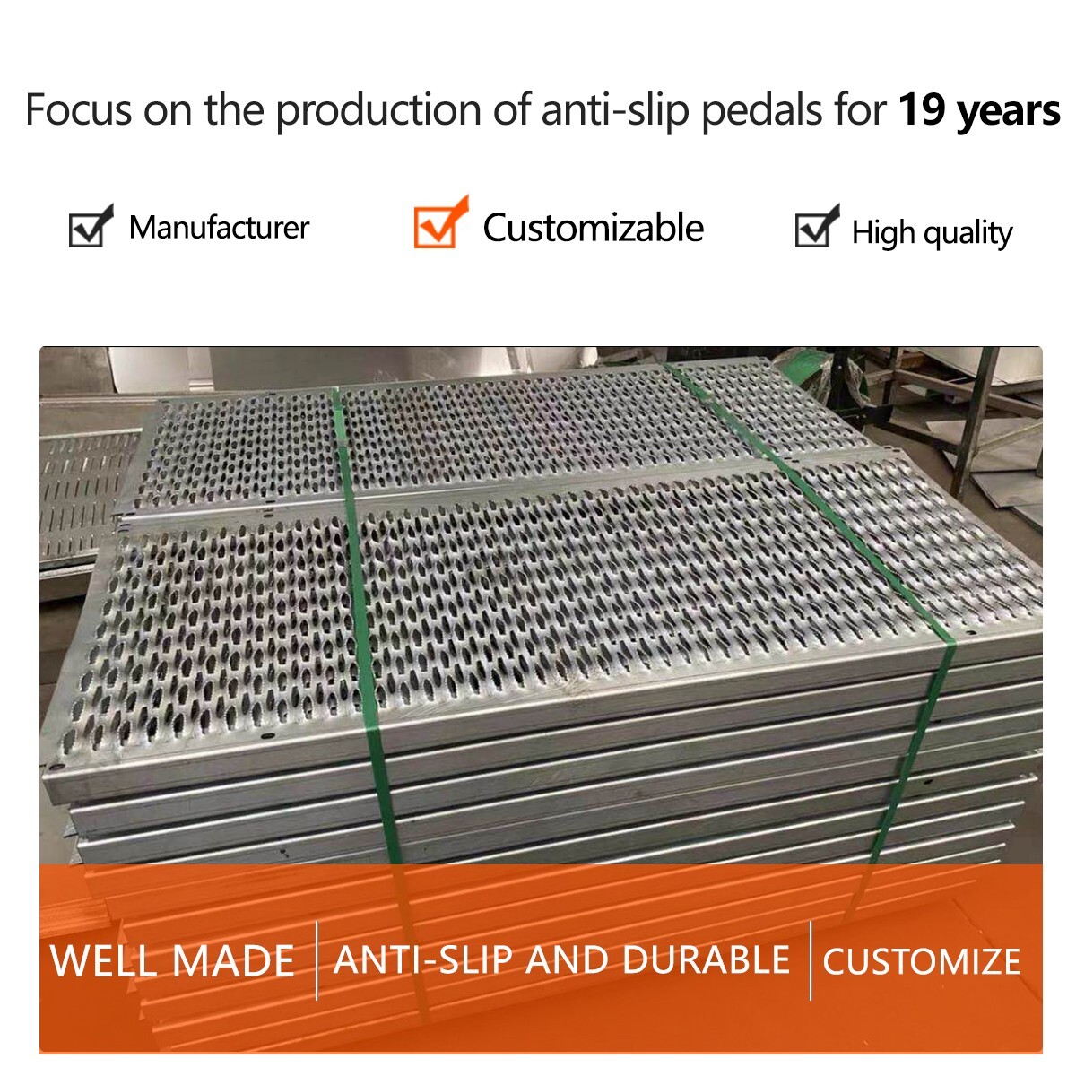Stationary Work Platform – Steel,Use in warehouses （48.82”-25.59”- 3.94”）