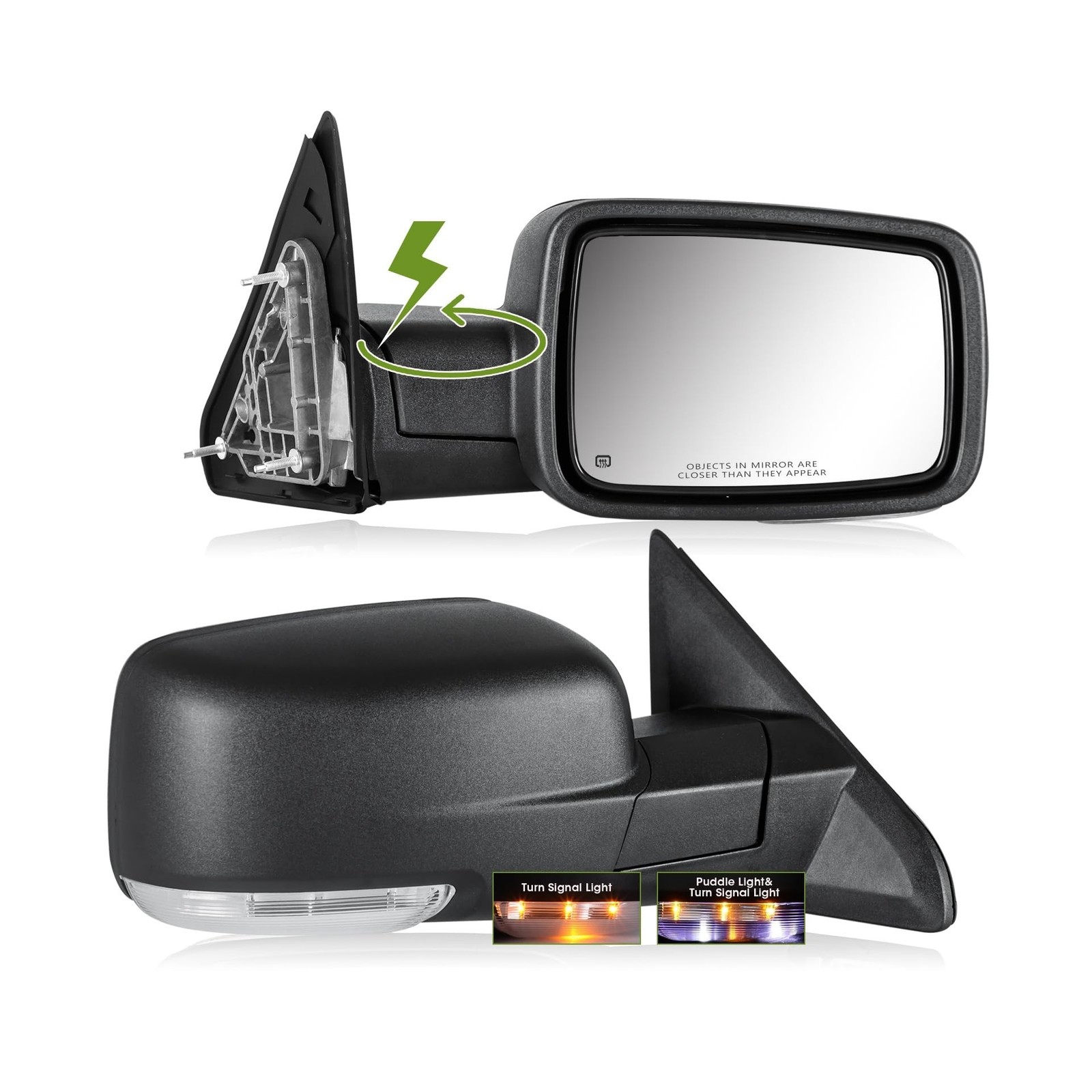 Side Mirrors Power Folding for Dodge Ram 1500 2009-2018, Ram 2500 3500 2010-2…