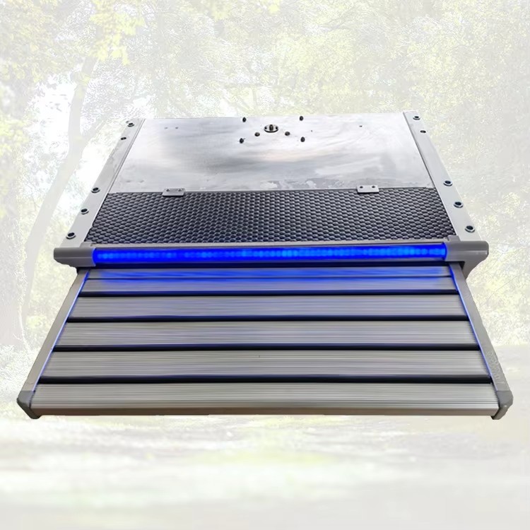 Aluminum Alloy RV Sliding Step Carbon Steel Motorhome Steps with 12V LED Light E