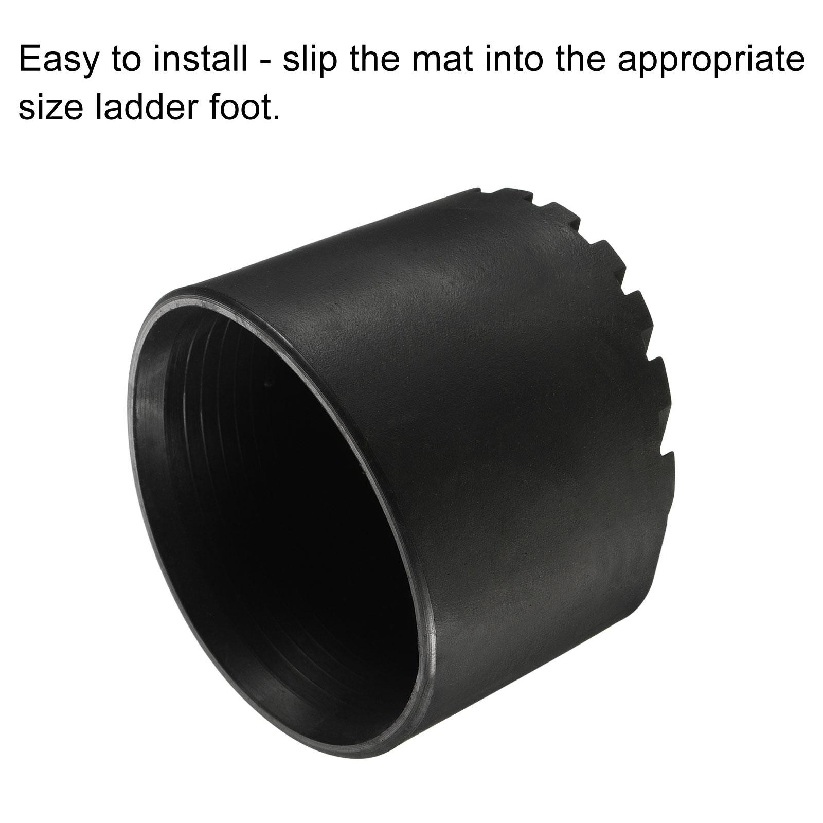 Non-slip foot stairs mat 72mm ID rubber round black 2pcs