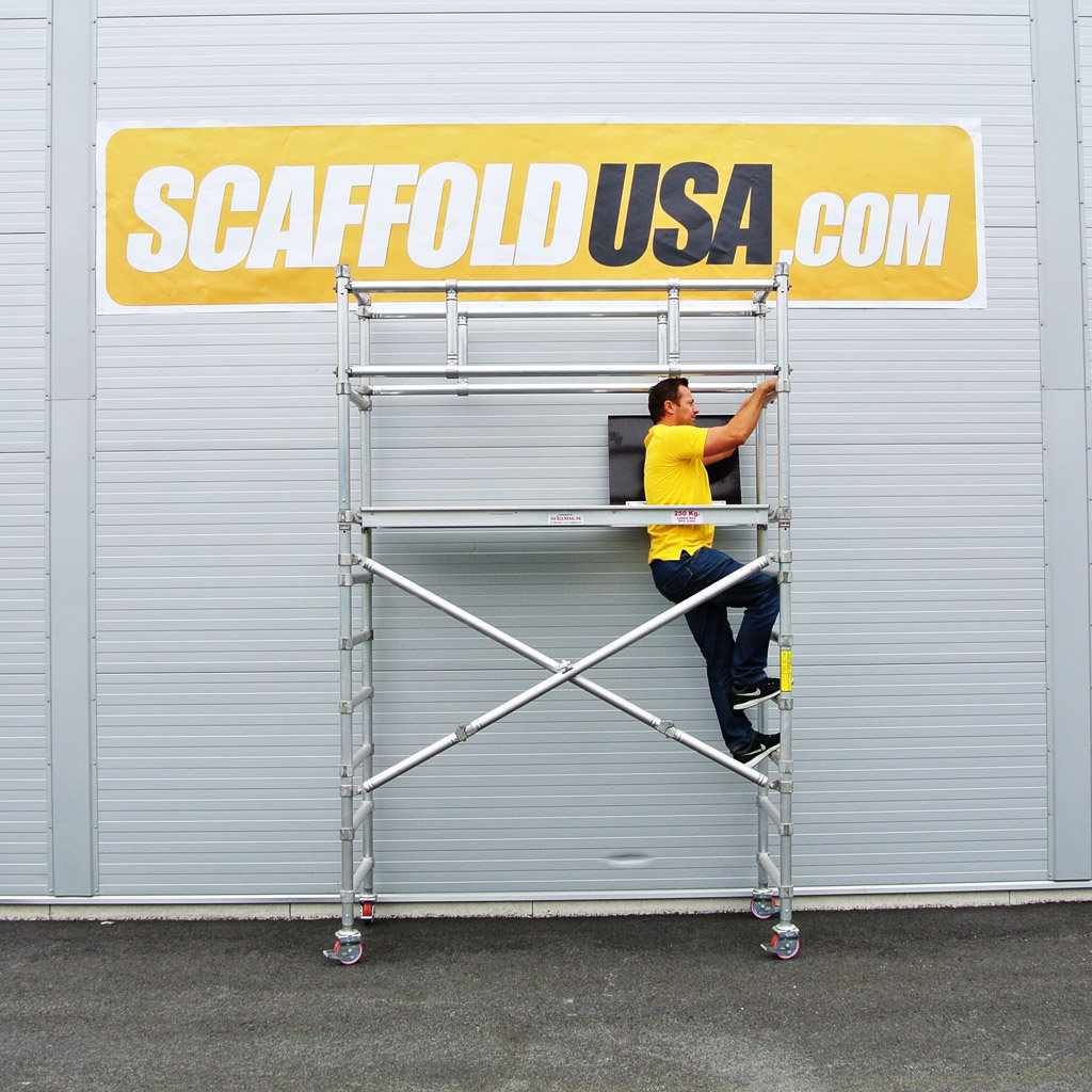 Scaffold USA 7 ft Folding Aluminum Scaffold Tower with guardrail